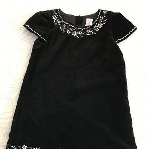 OLD NAVY GIRL'S SZ 5T SS BLACK VELVET DRESS